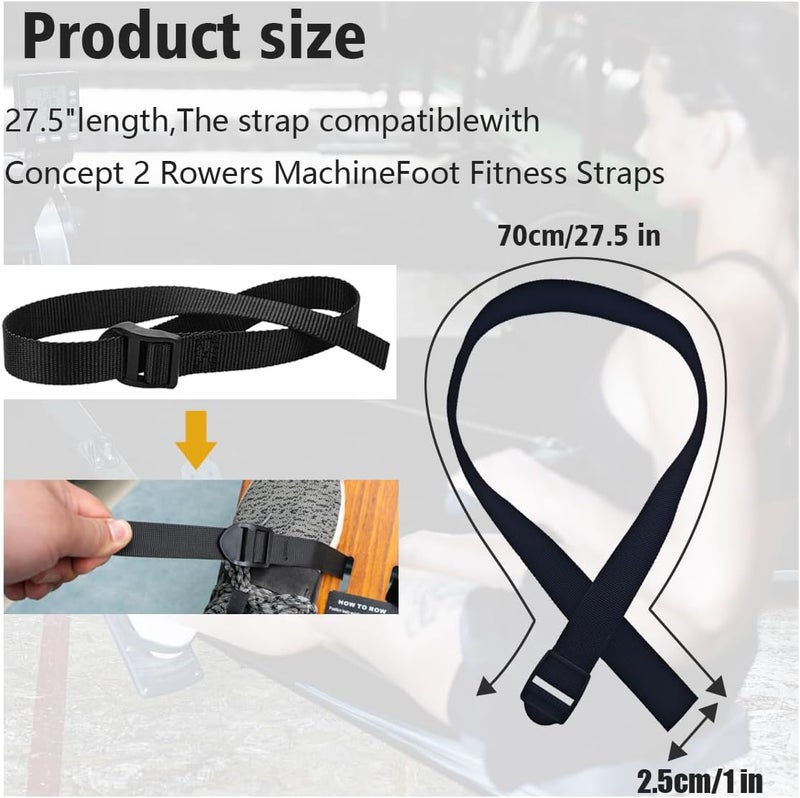 MAGNEECH Ultimate Concept 2 Rower Accessories: Rowing Machine Foot Straps and Bike Pedal Straps, Multifunctional Adjustable Nylon Belt for Foot Strap Replacement, Enhanced Performance - 2 Pack - Image 4